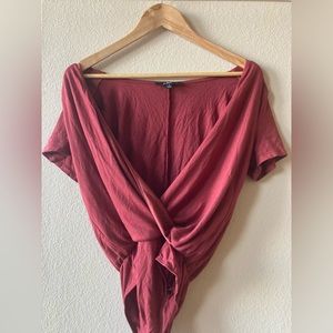 NWT Lulus Wine Red Bodysuit